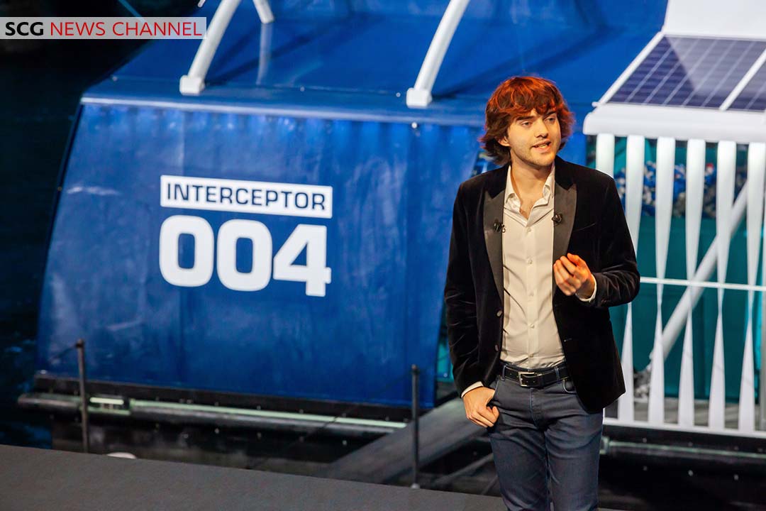 Boyan Slat The Ocean Cleanup CEO at the launch of The InterceptorTM. Photo credit The Ocean Cleanup